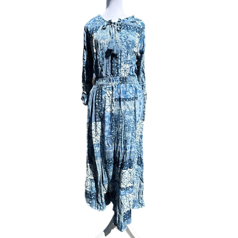 NWT Frye and Co. Chambray Patchwork/Floral Dress
